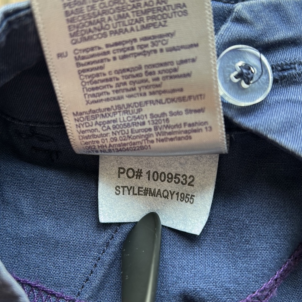 NYDJ Blue Cotton Trouser Style Pants - Picture 7 of 13